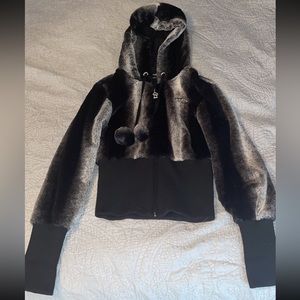 Bebe faux fur bomber jacket